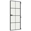 vidaXL Vnútorné dvere tenké čierne 83x201,5 cm tvrdené sklo a hliník