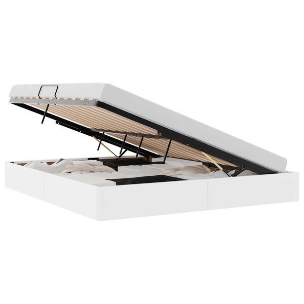 vidaXL &Uacute;ložn&aacute; posteľ s matracmi Čist&aacute; biela 180 x 200 cm Umel&aacute; koža