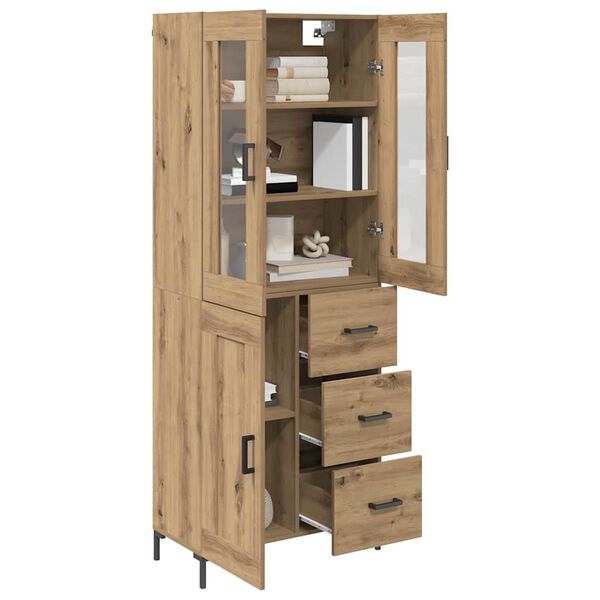 vidaXL Highboard so z&aacute;suvkou 2 pcs Remeseln&yacute; dub Kompozitn&eacute; drevo