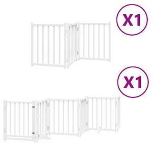 vidaXL Br&aacute;na pre psa s dverami sklad. 9pan. biela 450cm topoľov&eacute; drevo