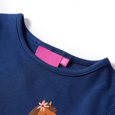 Detské tričko s dlhými rukávmi námornícke modré 92