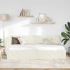 vidaXL Rohový rám postele s čelnou doskou Krémová 100 x 200 cm Zamat