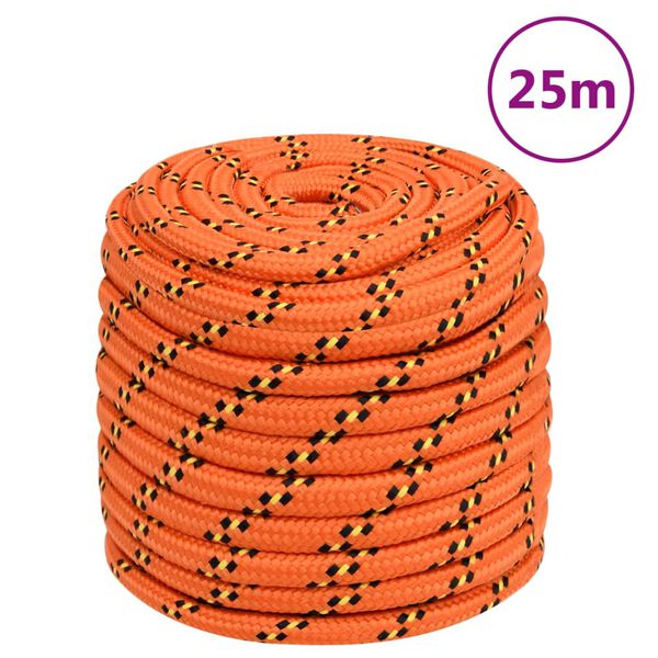 vidaXL Lodn&eacute; lano oranžov&eacute; 16 mm 25 m polypropyl&eacute;n