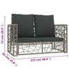 vidaXL 2-dielna záhradná sedacia súprava s vankúšmi sivá polyratanová