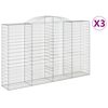 vidaXL Obl&uacute;kov&eacute; gabi&oacute;nov&eacute; ko&scaron;e 3ks 300x50x180/200cm pozinkovan&eacute; železo