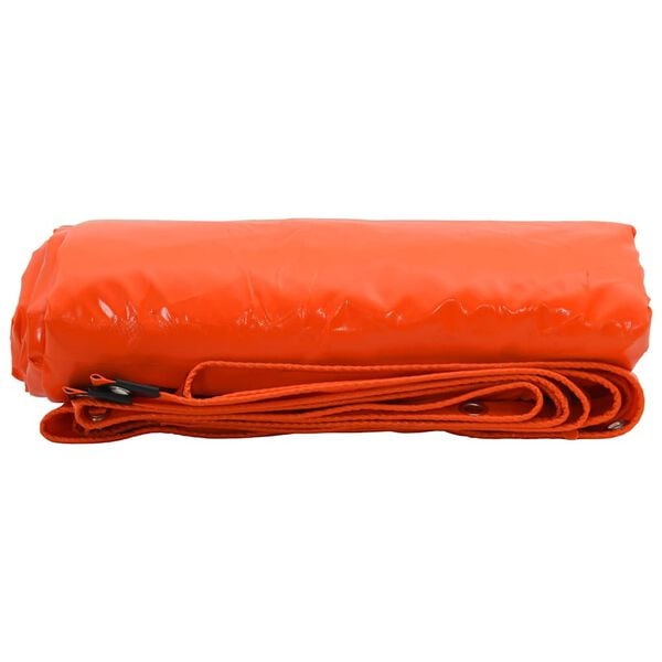 vidaXL Tarpaulin 650g / m&sup2; Oranžov&aacute; 4 x 6 m Pl&aacute;tno s PVC povrchom
