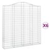 vidaXL Obl&uacute;kov&yacute; gabionov&yacute; k&ocirc;&scaron; 6 ks 200x30x200/220cm pozinkovan&eacute; železo