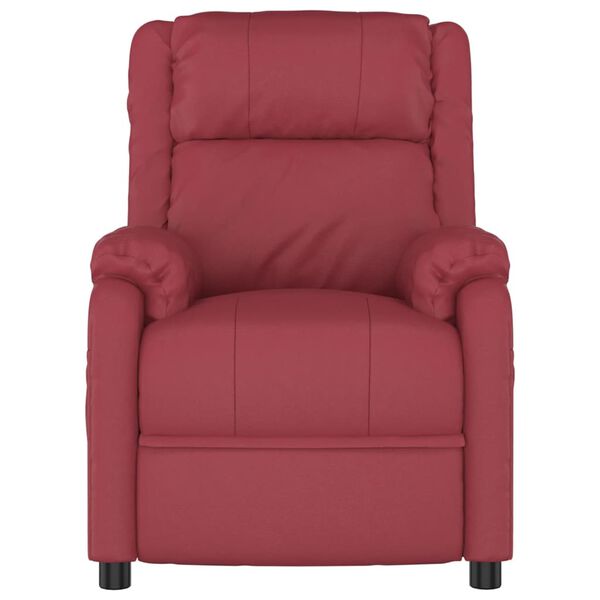 vidaXL Elektrick&eacute; mas&aacute;žne kreslo v&iacute;novočerven&eacute; umel&aacute; koža