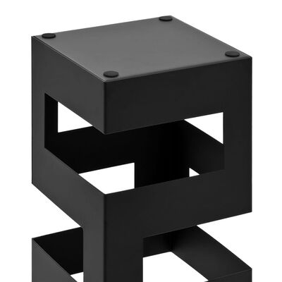 vidaXL Stojan na dáždniky Tetris oceľový čierny