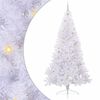 vidaXL Umel&yacute; vianočn&yacute; stromček s 300 LED-i Biela 240 cm PVC a oceľ