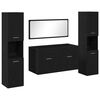 vidaXL Sada k&uacute;peľňov&eacute;ho n&aacute;bytku 4 pcs Čierny dub Kompozitn&eacute; drevo