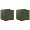 vidaXL Stojan na rastliny 2 pcs Olivovo zelen&aacute; 40 x 40 x 40 cm Oceľ
