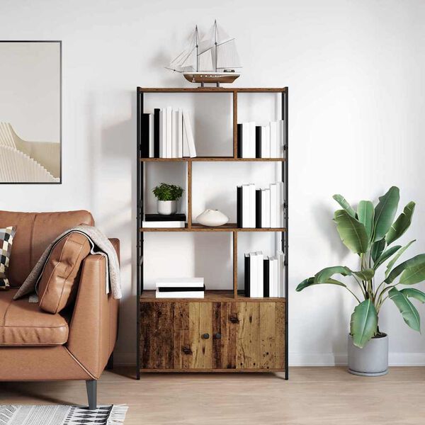 vidaXL Reg&aacute;l na knihy Star&eacute; drevo 80 x 30 x 155,5 cm Kompozitn&eacute; drevo