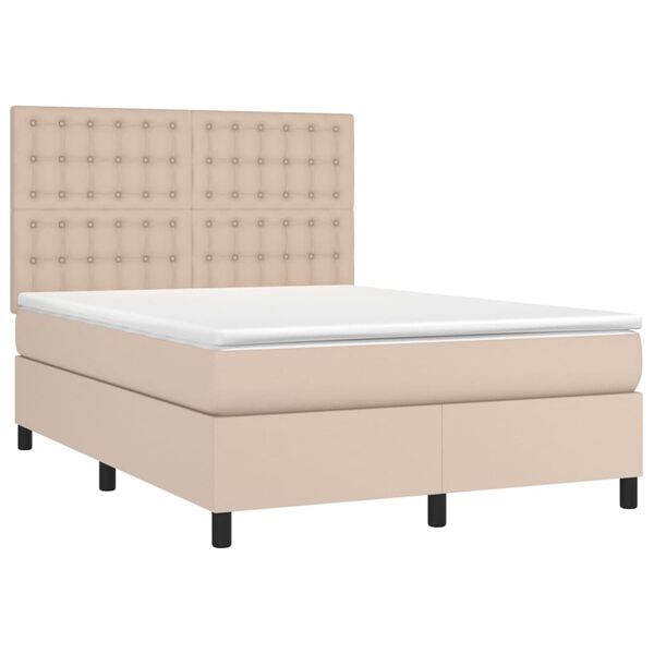 vidaXL Boxspring posteľ s matracom kapuč&iacute;nov&aacute; 140x200 cm umel&aacute; koža