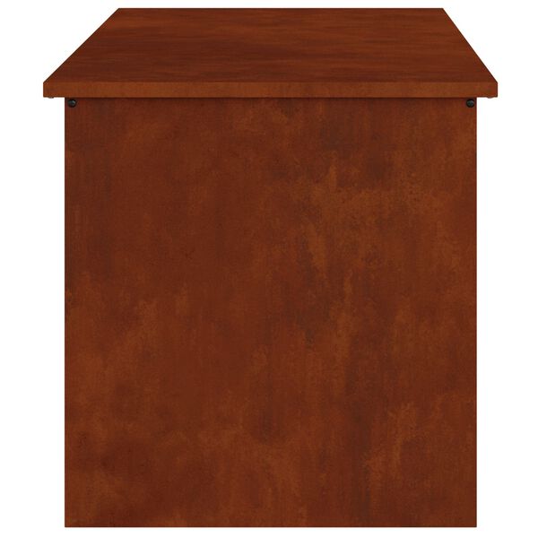 vidaXL Vonkaj&scaron;ia &uacute;ložn&aacute; krabica Hrdzav&yacute; 100 x 50,5 x 50 cm Oceľ