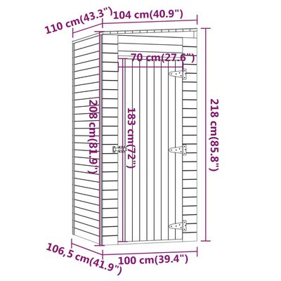 vidaXL Záhradná kôlňa 100x110x218 cm impregnovaná borovica