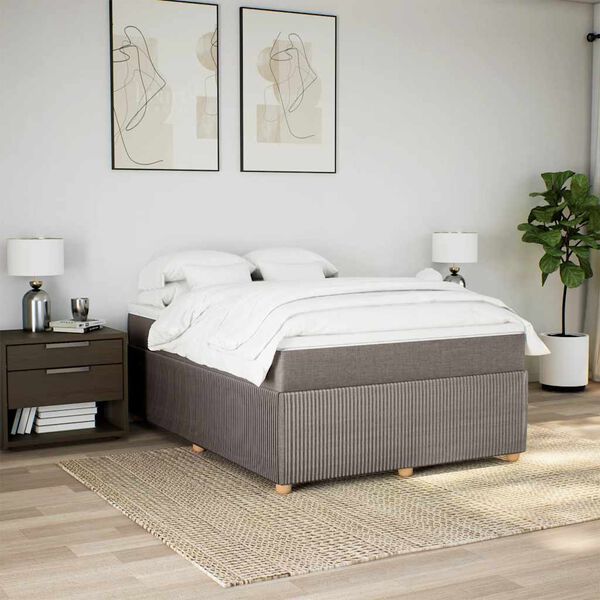 vidaXL Posteľn&yacute; r&aacute;m boxspring s matracom sivohned 160x200 cm l&aacute;tka