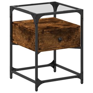 vidaXL Nočn&yacute; stol&iacute;k dymov&yacute; dub 40x40x55 cm kompozitn&eacute; drevo