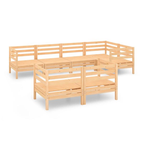 vidaXL 7-dielna z&aacute;hradn&aacute; sedacia s&uacute;prava, borovicov&yacute; mas&iacute;v