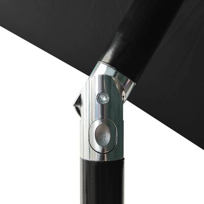 vidaXL 3-stupňový slnečník s hliníkovou tyčou čierny 2 m