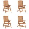 vidaXL Skl&aacute;pacie z&aacute;hradn&eacute; stoličky s podložkami 4 ks t&iacute;kov&yacute; mas&iacute;v