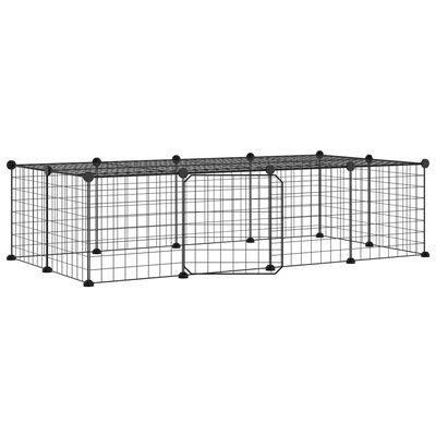 VidaXL 20-panelová klietka pre domáce zvieratá čierna 35x35 cm oceľ