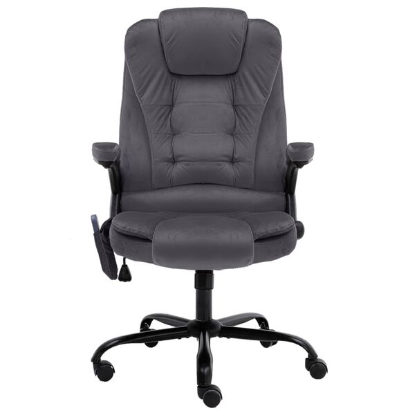 vidaXL Mas&aacute;žne kancel&aacute;rske kreslo tmavosiv&eacute; zamatov&eacute;