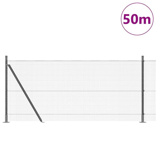vidaXL Stĺp na plot. Siv&aacute; 100 x 0,8 m (19 x 19 mm sieť) Ocel a PVC