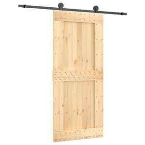 vidaXL Posuvn&eacute; dvere Pr&iacute;rodn&aacute; a čierna 90 x 210 cm
