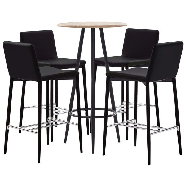 vidaXL 5-dielna barov&aacute; s&uacute;prava umel&aacute; koža hned&aacute;