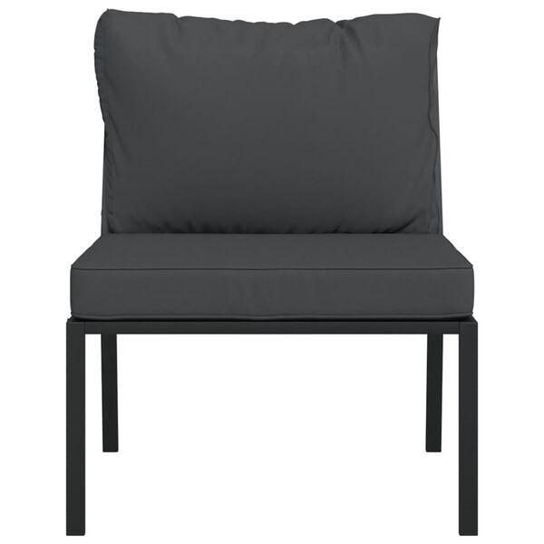 vidaXL Záhradné stoličky so sivými vankúšmi 2 ks 60x74x79 cm oceľ