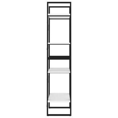 vidaXL 4-poschodová knižnica biela 60x30x140 cm drevotrieska