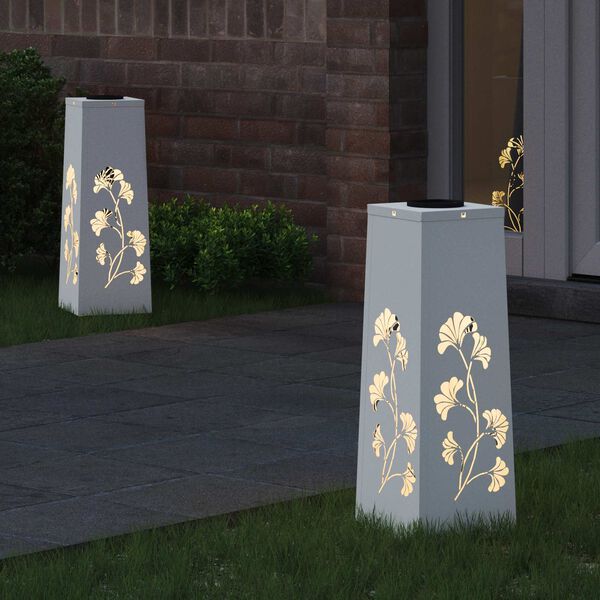 vidaXL Sol&aacute;rne LED svetlo na chodn&iacute;k 2 pcs Biela