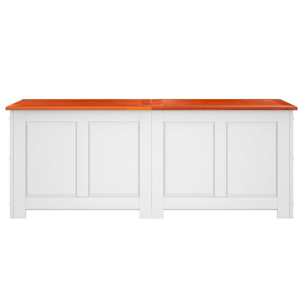 vidaXL Skladovacia truhlica s vekom hned&aacute; a biela ak&aacute;ciov&yacute; mas&iacute;v