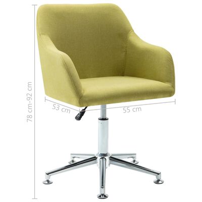 vidaXL Otočná jedálenská stolička, zelená, látka