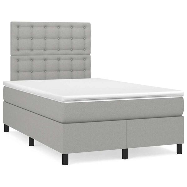 vidaXL Boxspring posteľ s matracom bledosiv&aacute; 120x190 cm l&aacute;tka