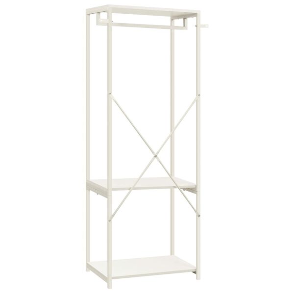 vidaXL &Scaron;atn&iacute;k biely 60x40x167 cm kov a drevotrieska