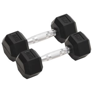 vidaXL Jednoručn&eacute; činky 2 ks 4 kg celkov&eacute; liatina