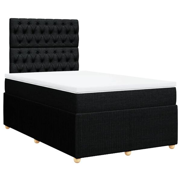 vidaXL Boxspring posteľ s matracom čierna 120x190 cm l&aacute;tka