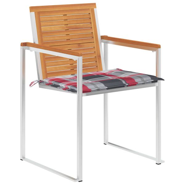 vidaXL Záhradné stoličky 4 ks s podložkami akáciový masív