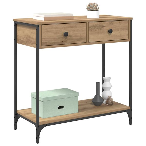 vidaXL Konzolov&yacute; st&ocirc;l Remeseln&yacute; dub 75 x 34,5 x 75 cm Kompozitn&eacute; drevo