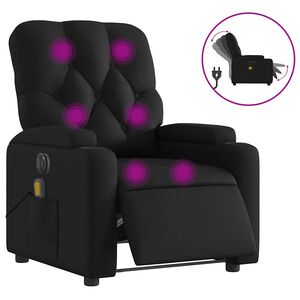 vidaXL Elektrick&eacute; mas&aacute;žne skl&aacute;pacie kreslo čierne umel&aacute; koža