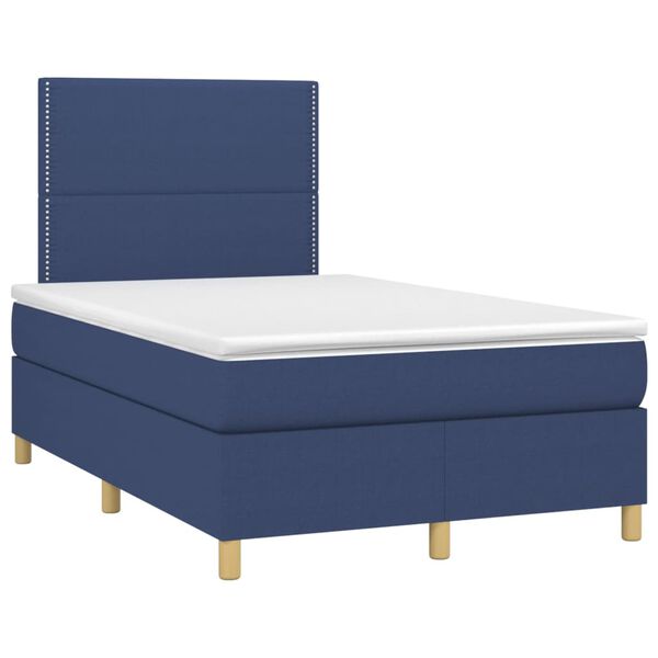 vidaXL Boxspring posteľ s matracom modr&aacute; 120x200 cm l&aacute;tka