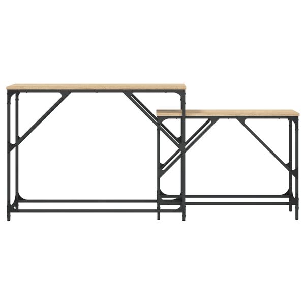 vidaXL Zasúvacie konzolové stolíky 2 ks dub sonoma kompozitné drevo