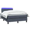vidaXL Posteľn&yacute; r&aacute;m boxspring s matracom a LED tmavosiv&yacute; 120x220 cm zamat