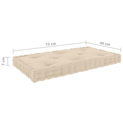 vidaXL Podlahové podložky na paletový nábytok 3 ks béžové bavlna