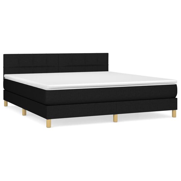 vidaXL Posteľn&yacute; r&aacute;m boxspring s matracom čierny 180x200 cm l&aacute;tka