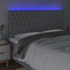 vidaXL Čelo postele s LED bledosiv&eacute; 180x7x118/128 cm l&aacute;tka