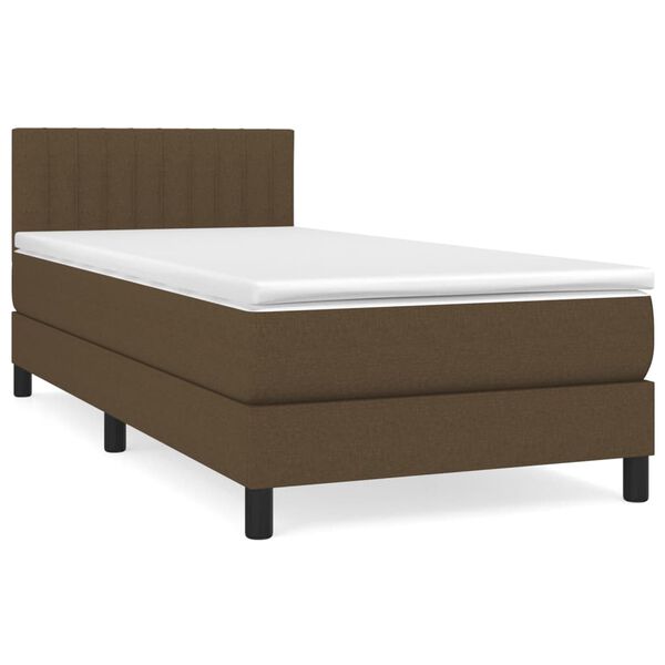 vidaXL Boxspring posteľ s matracom tmavohned&aacute; 100x200 cm l&aacute;tka