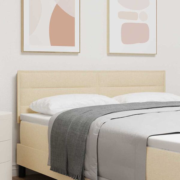 vidaXL LED hlavov&aacute; doska s čelnou doskou Kr&eacute;mov&aacute; 144 cm Polyester